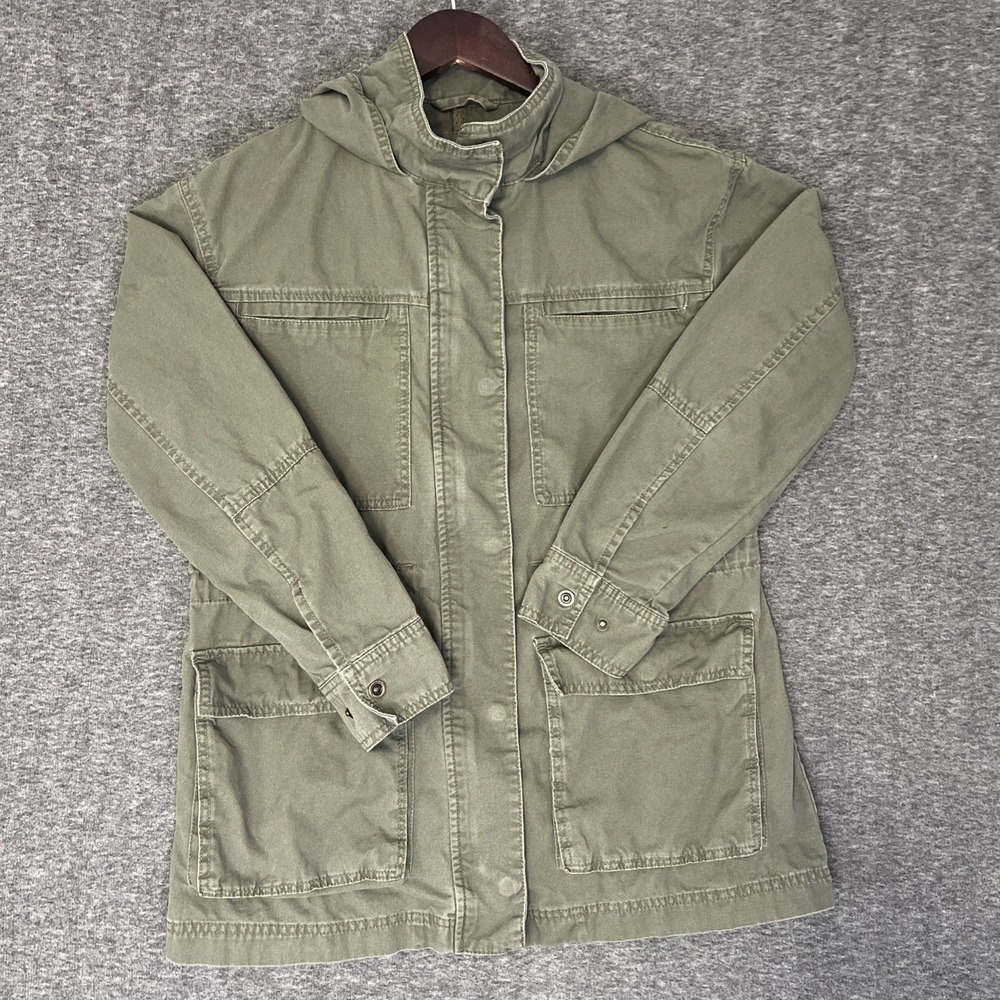 Universal Thread Military Utility Canvas Jacket Women's Sz M Green‎ Pockets Hood